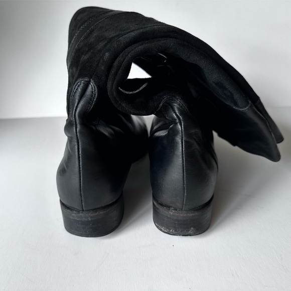 AGL Riding Boots in Black Suede and Leather Size 38